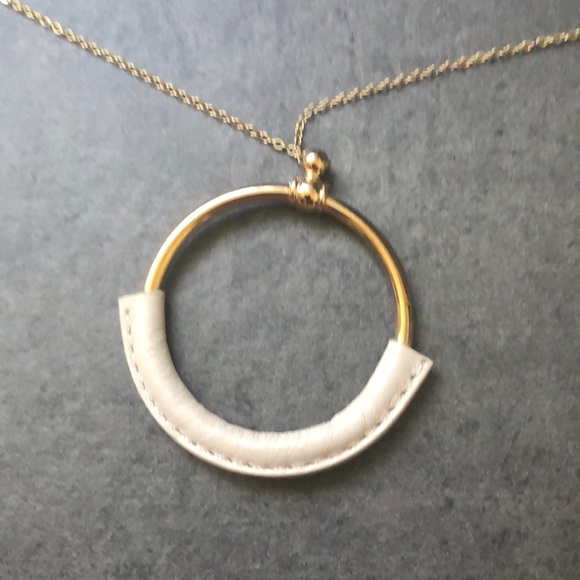 Argento Vivo Leather Open Circle Pendant Necklace - Picture 7 of 7